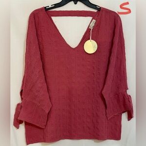 Chenault Rich Red Textured Blouse